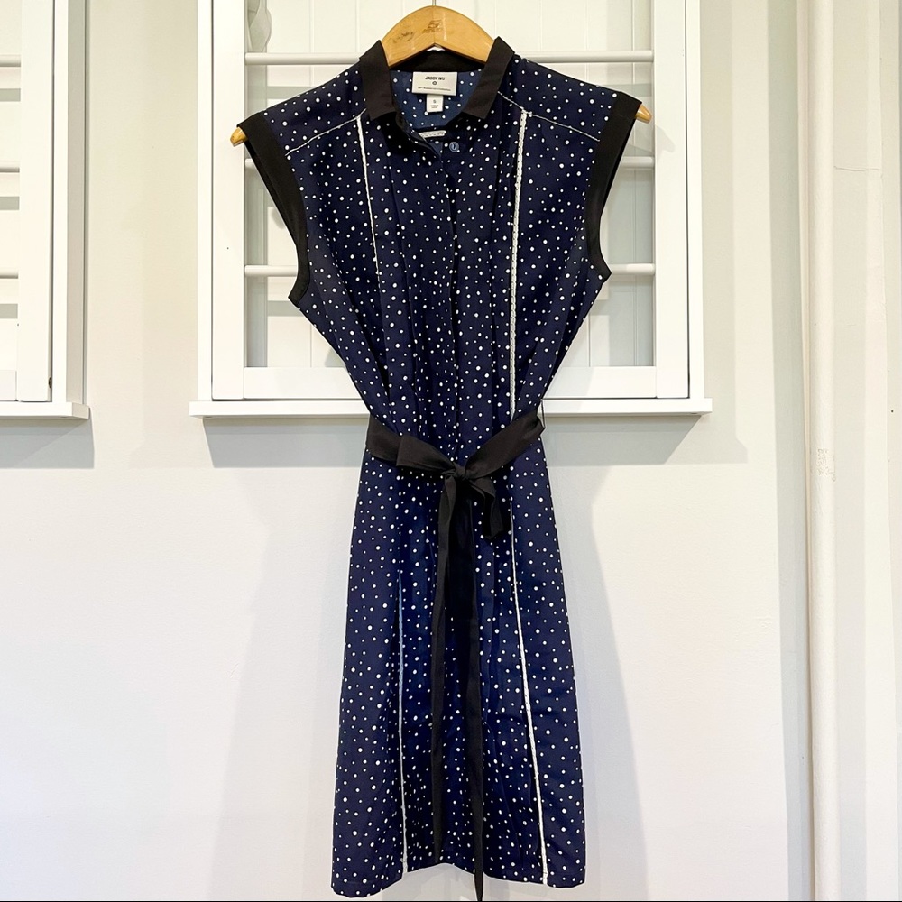 🔥 Jason Wu x Target Pleated Shift Dress blue polka dot S
